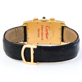 A Cartier Tank Tank Américaine Complications Chronograph YG wrist watch 40 (45) x 36 mm.