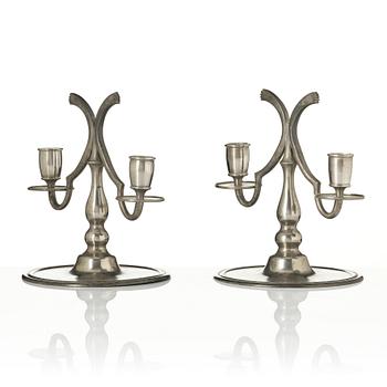 Nils Fougstedt, a pair of candelabra, Firma Svenskt Tenn, Stockholm, 1926.