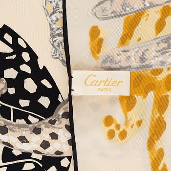 Cartier, two twill silk scarves.