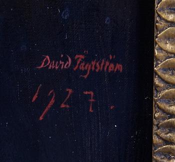 TÄGTSTRÖM, DAVID. Oljor, ett par på duk, sign o dat 1927.