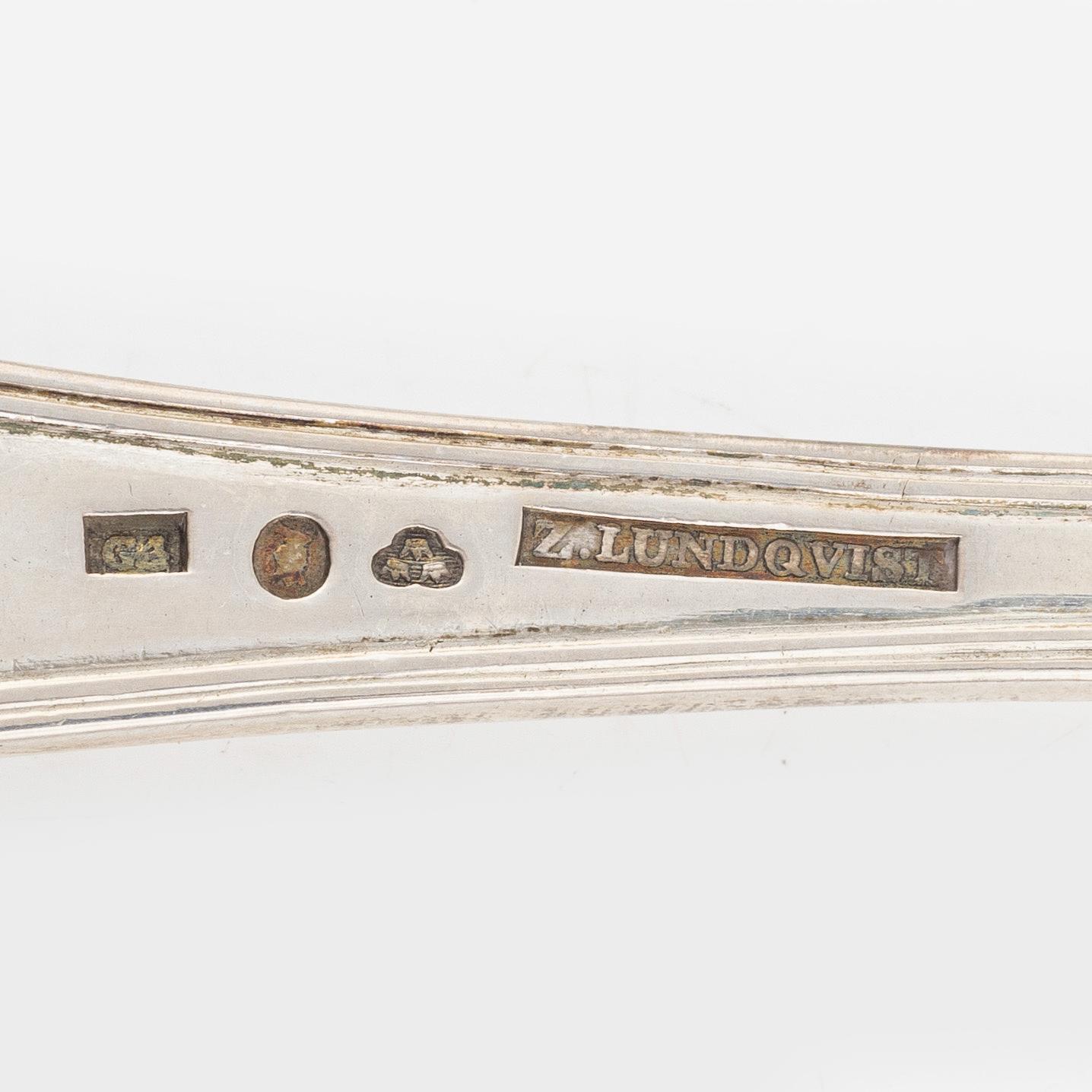 19 pieces of silver flat ware, mostly "Gammal Fransk",