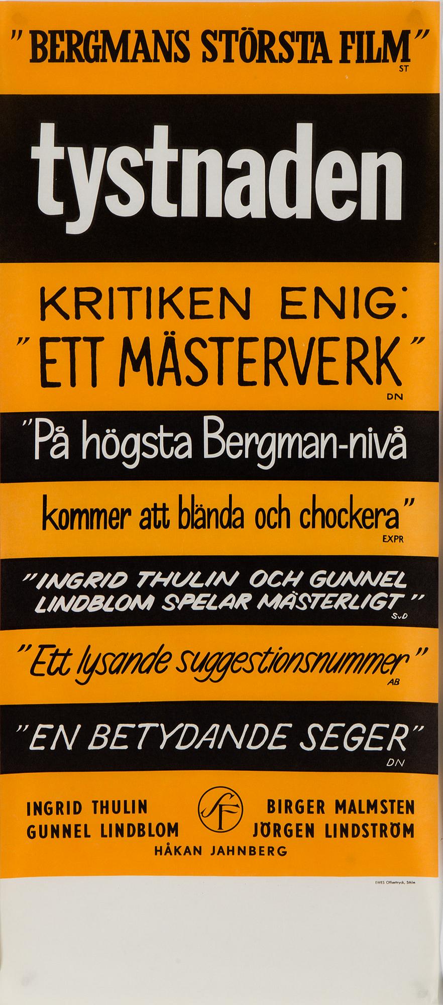 Four Ingmar bergman movie posters, SF Svensk Filmindustri.