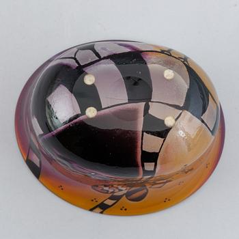 Bertil Vallien, glass bowl, Kosta Boda, unique, Signed and numbered.