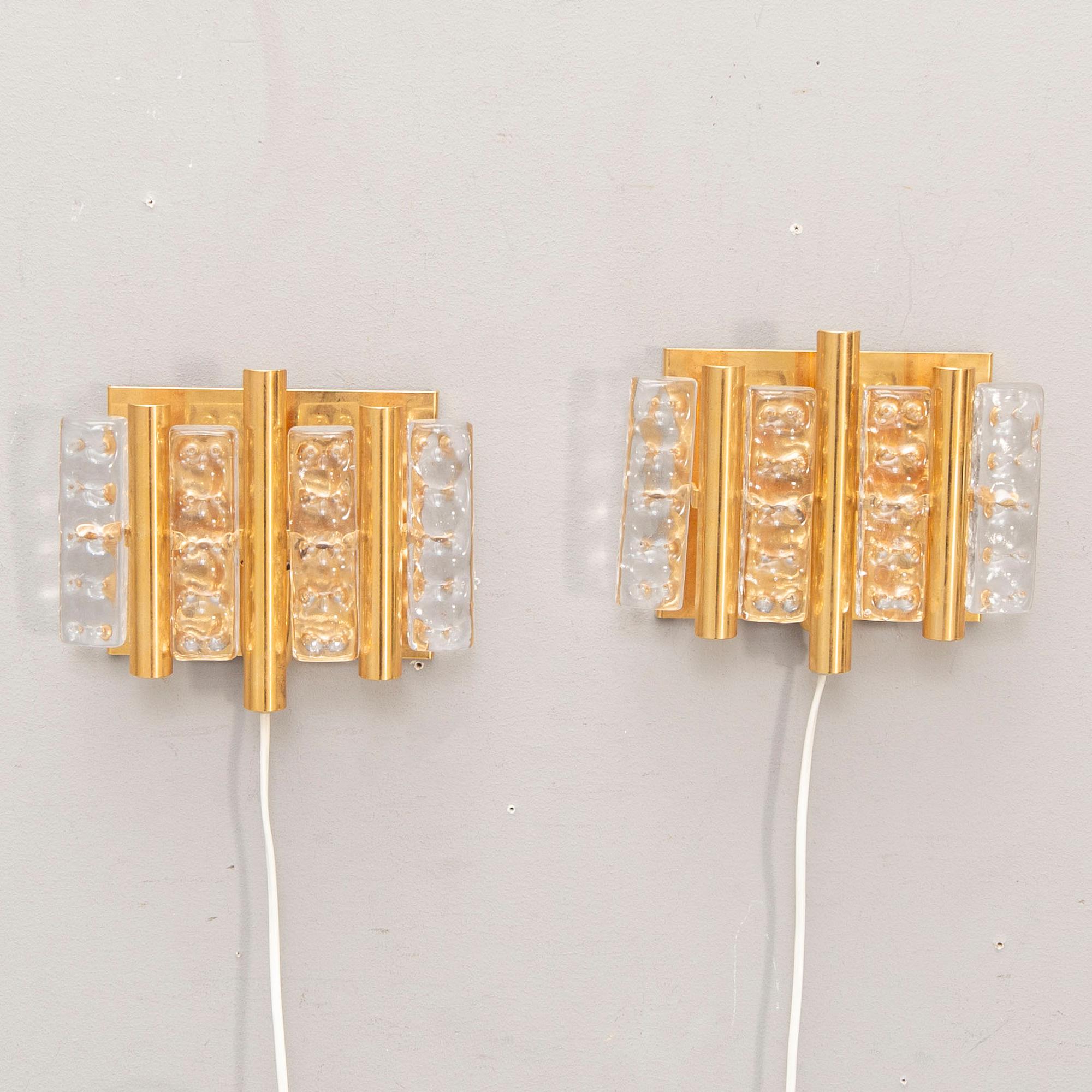 A pair of Hans-Agne Jakobsson wall lamps Markaryd second half of the 20th century.