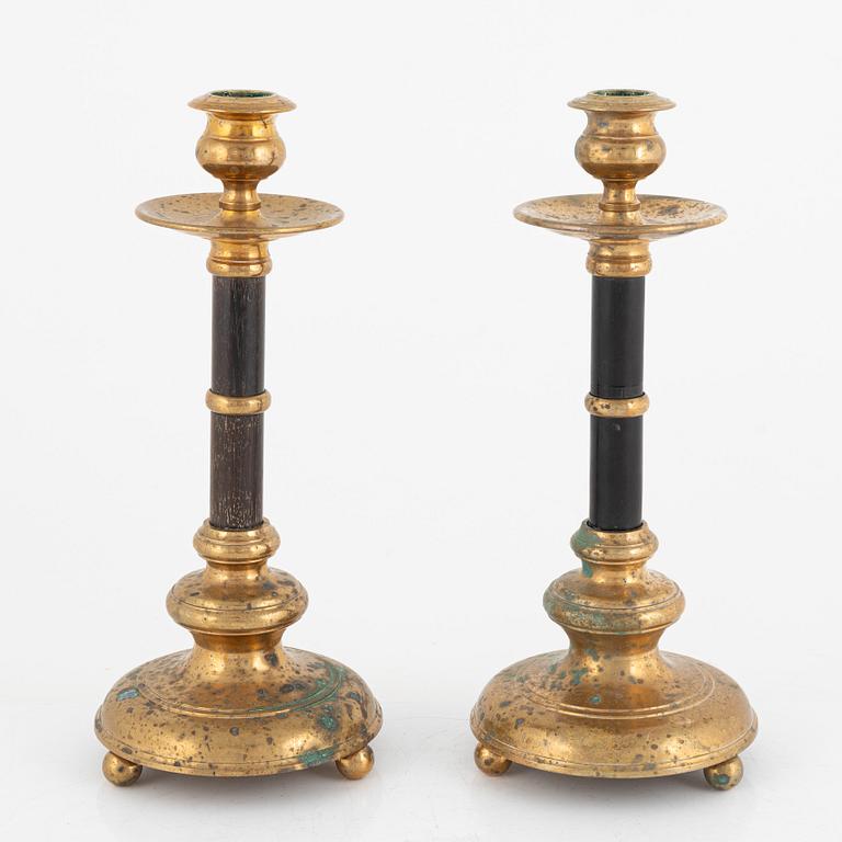 Candlesticks, a pair, Torshammar, early 20th century.