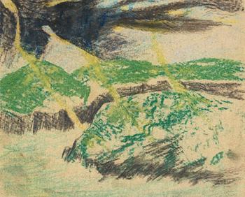 283. Carl Fredrik Hill, Stormlandskap med åskviggar.