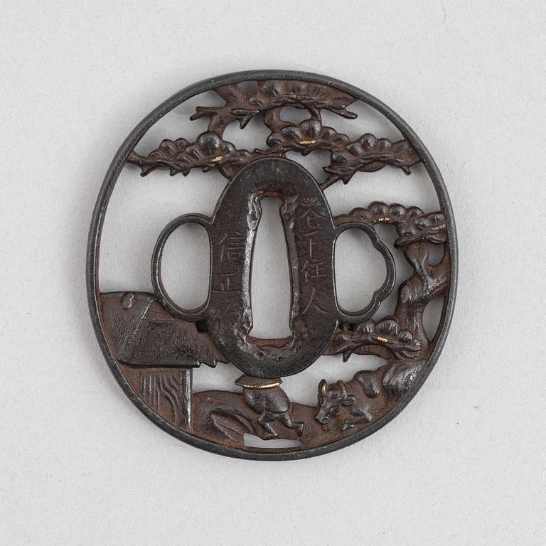 Tsuba, Japan, mei Nobumasa Junin Saku, Edo
 omkring 1780.