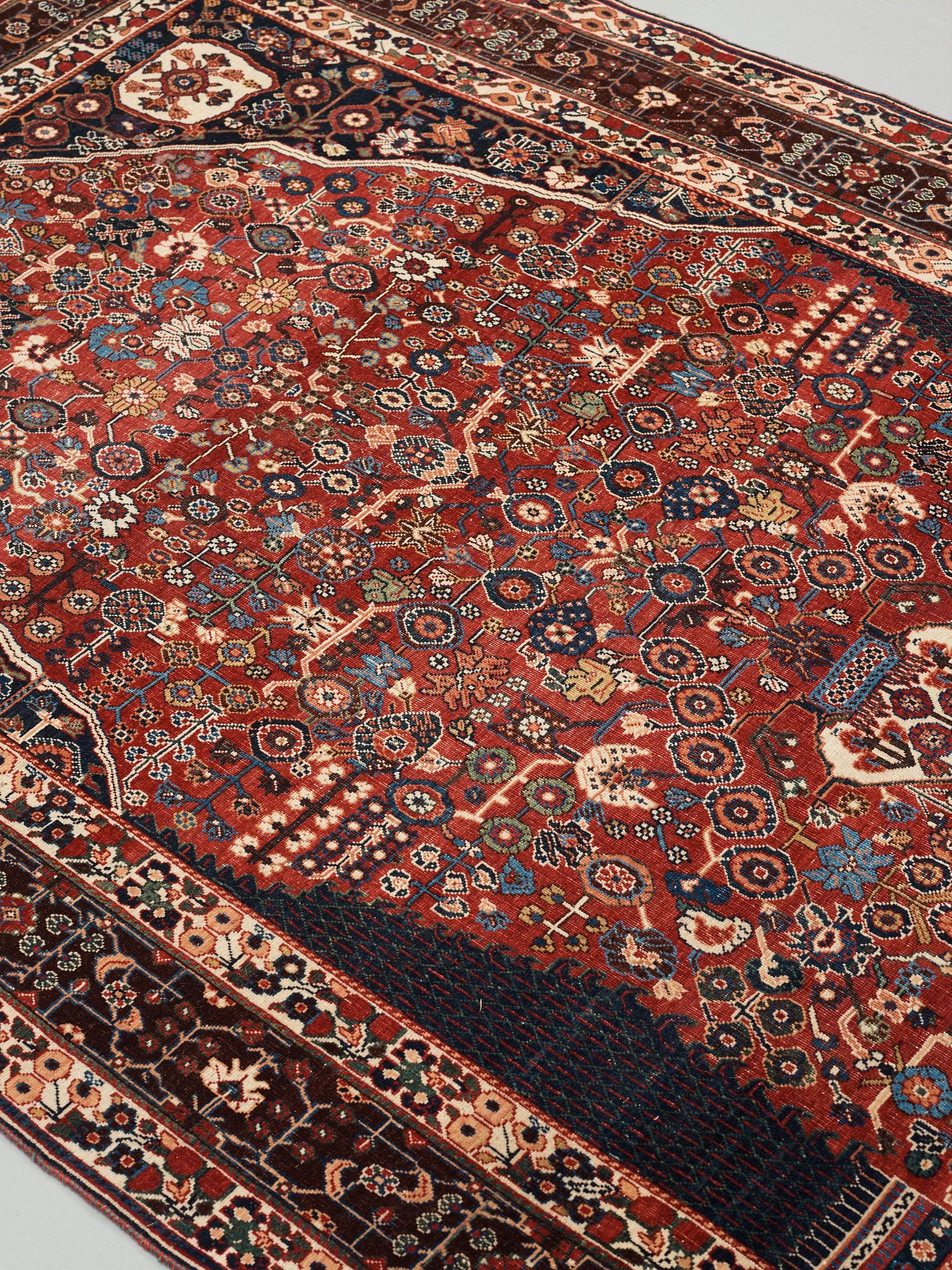MATTA, semiantik Kashgai, ca 265,5-268 x 169,5-171 cm (samt en kortsida med 2 cm slätväv).