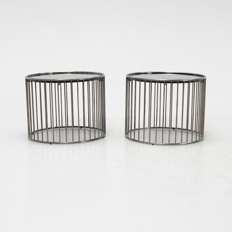 Rodolfo Dordoni, a pair of chrome 'Caulfield' side tables, Minotti, Italy.