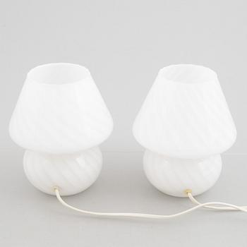 A pair of table lamps, Murano, Italy, 1970's/80's.