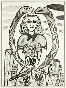 Ulrica Hydman-Vallien, woman with child and snakes.