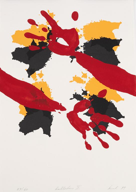 Raul Meel, "Kallistus-Omfamningen", Portfolio with 6 colour screenprints.