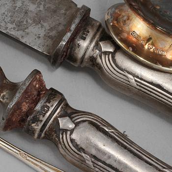 PARTI SILVER, 9 delar, 1800/1900-tal. Vikt 460 g.