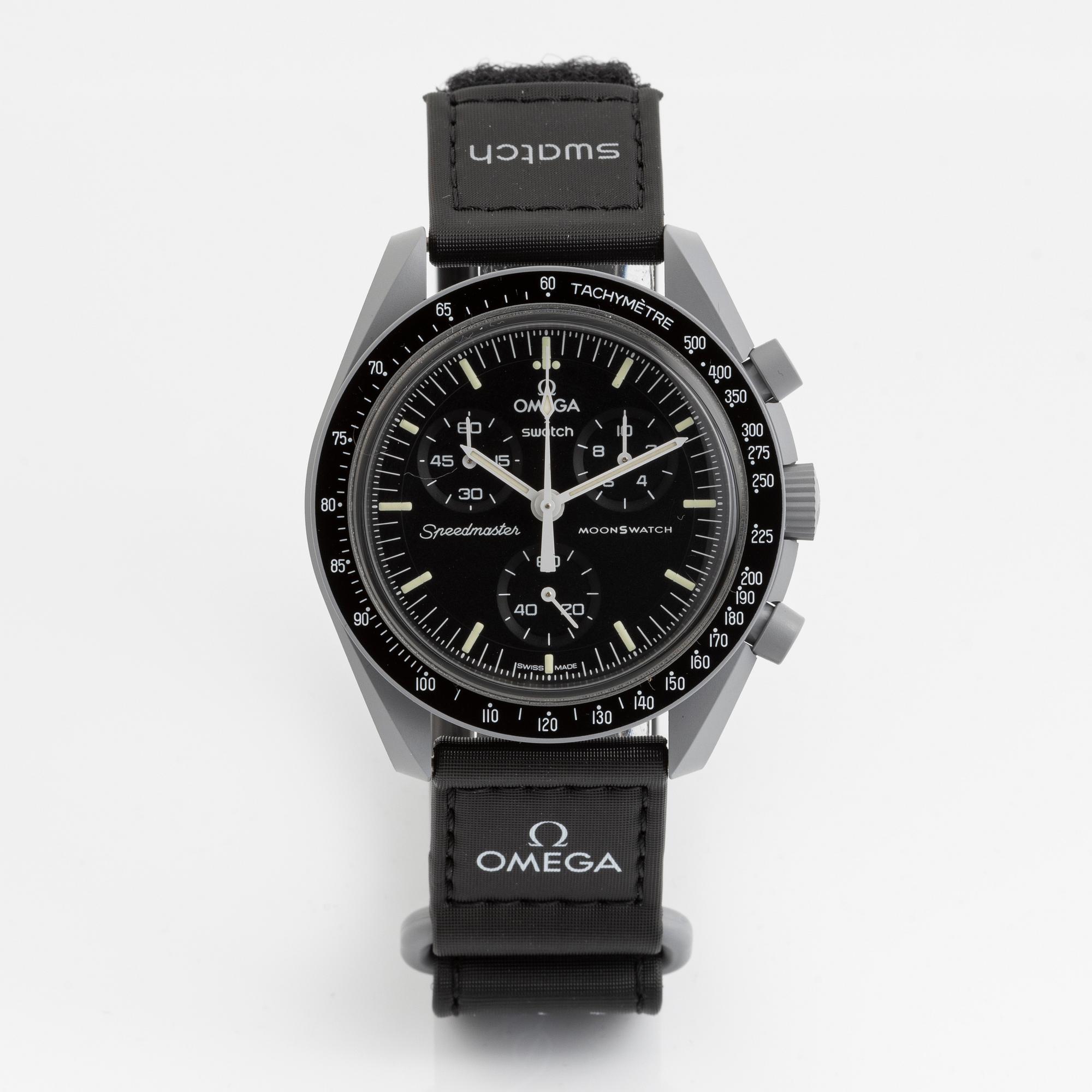 Swatch/Omega, MoonSwatch, Mission to the Moon, kronograf, armbandsur, 42 mm.