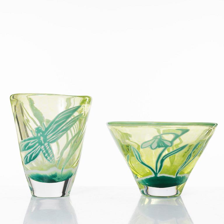 Astrid Gate, vaser, 2 st, limited edition 13/50 samt 9/25, Johansfors.