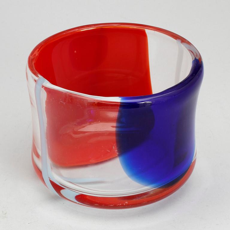 SKÅL, glas, Erik Höglund, Strömbergshyttan, daterad 1992.