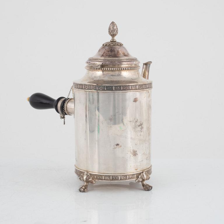 A Swedish silver coffee-pot, mark of Jacob Engelberth Torsk (daughter Sigrid Torsk), Stockholm 1899.