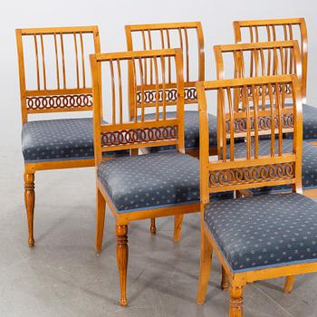 A set of six Swedish early 19th century chairs.