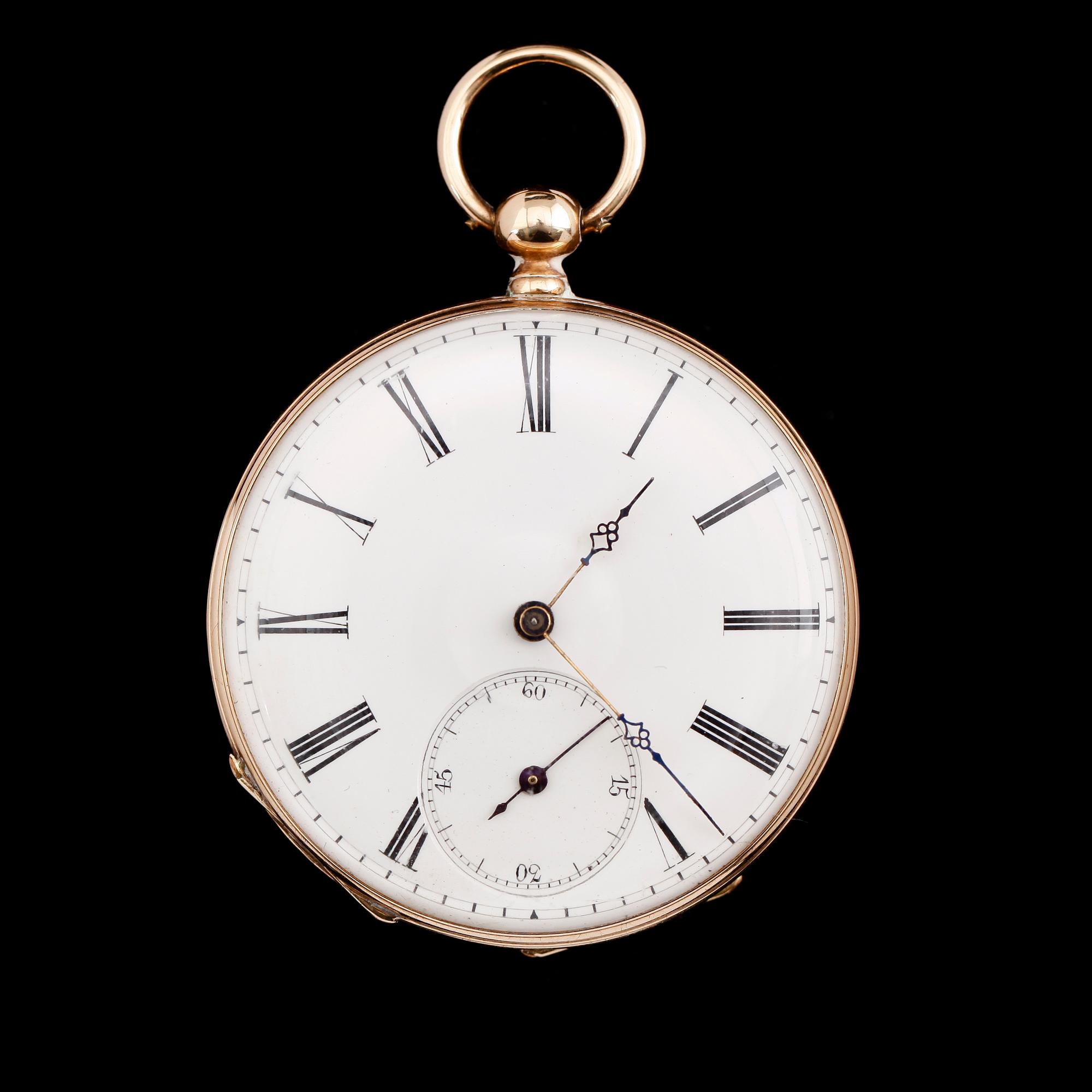 FICKUR, 14 k guld, omkring år 1900.