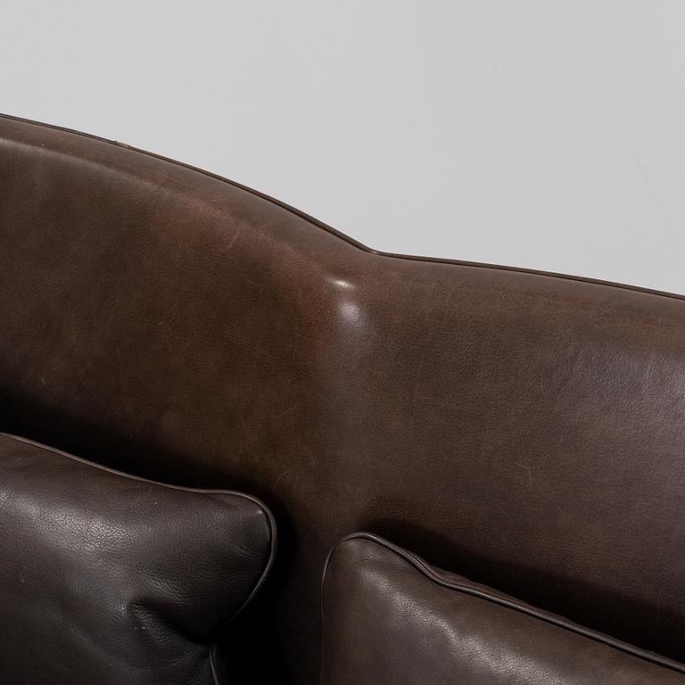 BØRGE MOGENSEN, a leather upholstered sofa model 2214 from Fredericia Furniture, 21st Century.