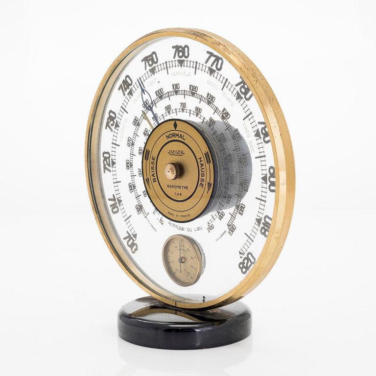 A mid-20th century barometer, Jaeger, model 7.A.B, France.