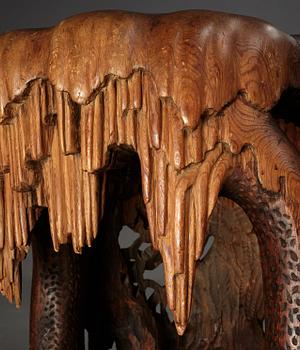 Knut Fjaestad, A Knut Fjaestad Art Nouveau sculptured pine table, Sweden ca 1900.
