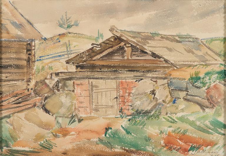 Tyko Sallinen, akvarell, signerad och otydligt daterad.