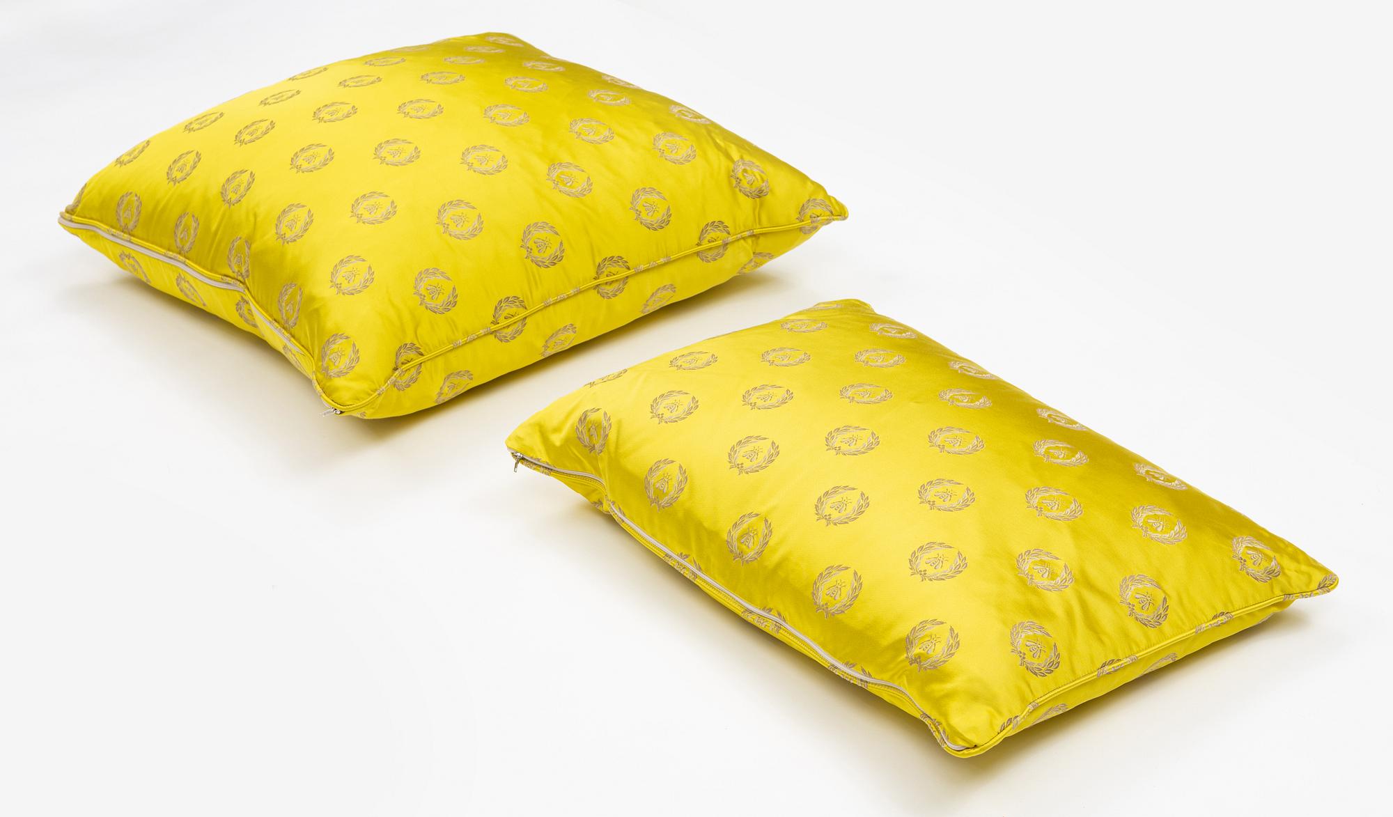 Cushions, two pieces, yellow silk from Tassinari & Chatel / Lelièvre.
