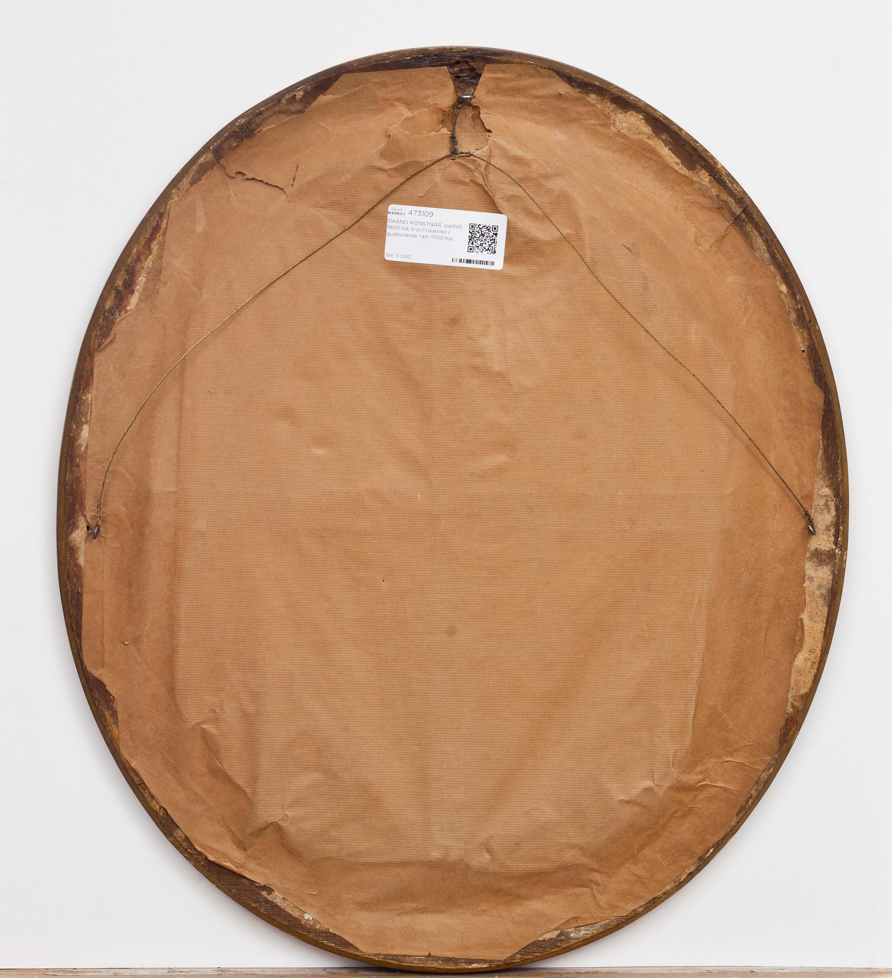 OKÄND KONSTNÄR, pastell. 1800/1900-tal, trol Frankrike. I gustaviansk ram 1700-tal.