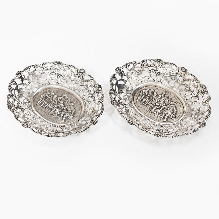 Sauceboat, a pair, silver, Rococo style, 20th century.