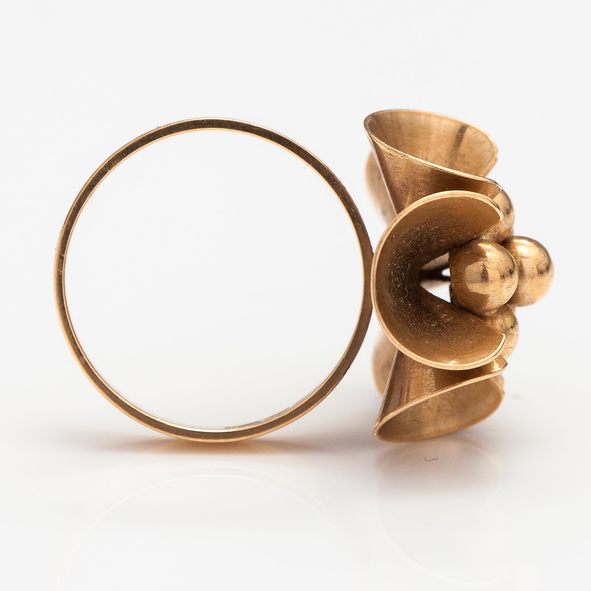 Elis Kauppi, Ring, 14K guld. Kupittaan kulta, Åbo 1973.