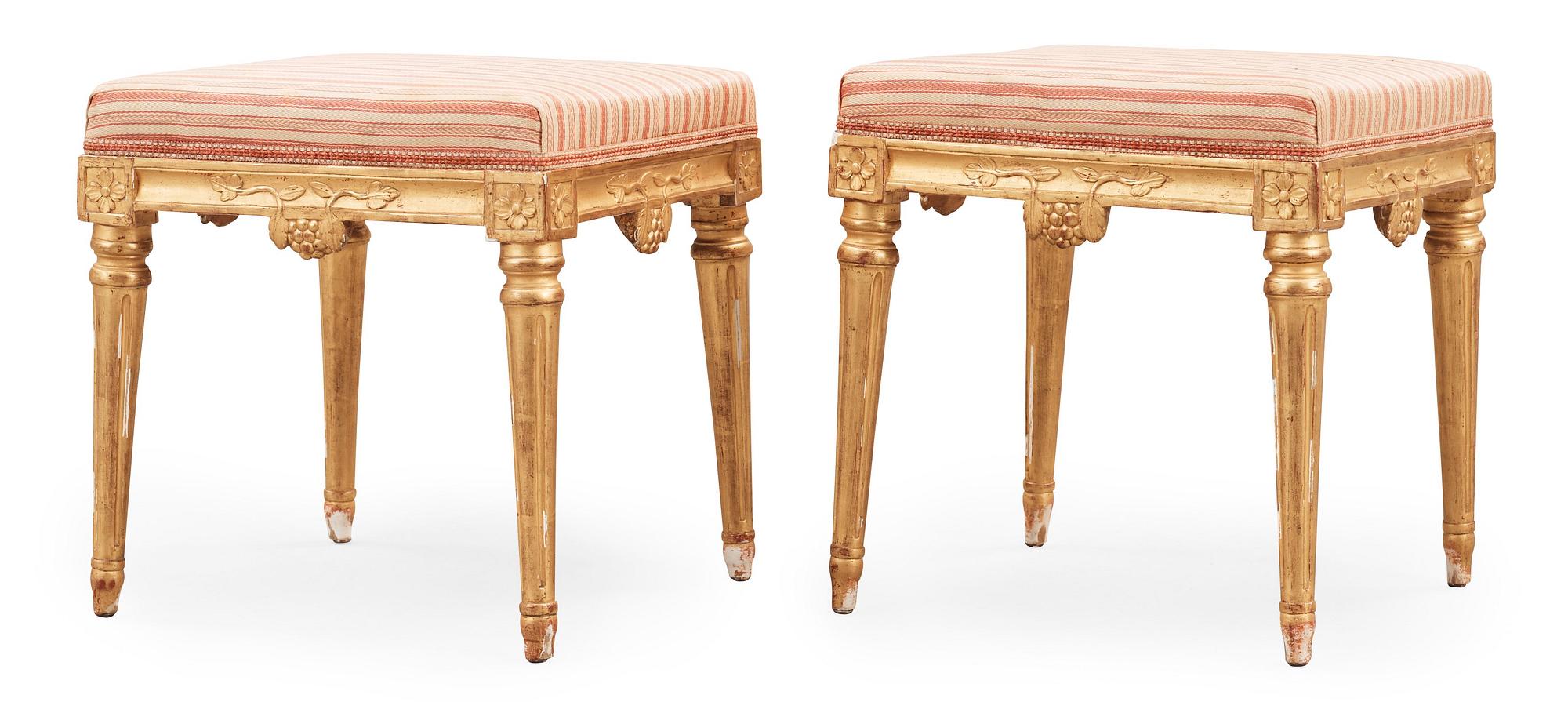 A pair of Gustavian stools.