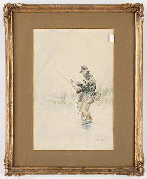Michel Lafargue · MICHEL LAFARGUE, akvarell, signerad