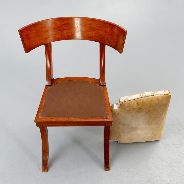 A set of four mahogany chairs around 1900.