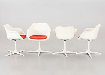 Six Robin Day armchairs.