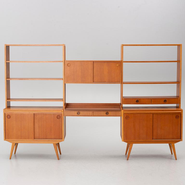 Bookshelves, a pair, mid-20th century.