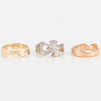 A Georg Jensen Fusion ring, 18K gold in three colours, Nina Koppel.