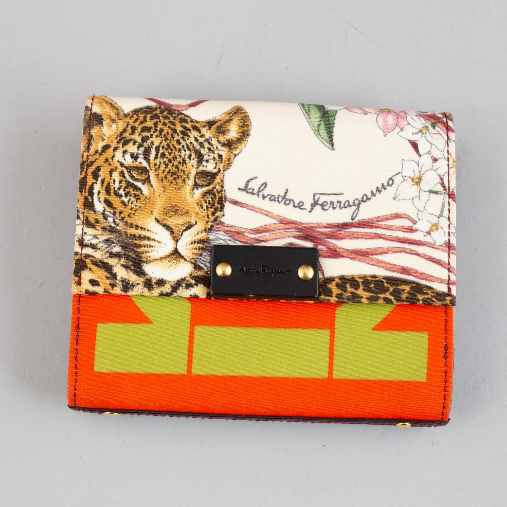 Salvatore Ferragamo,  nylon and leather handbag and wallet.