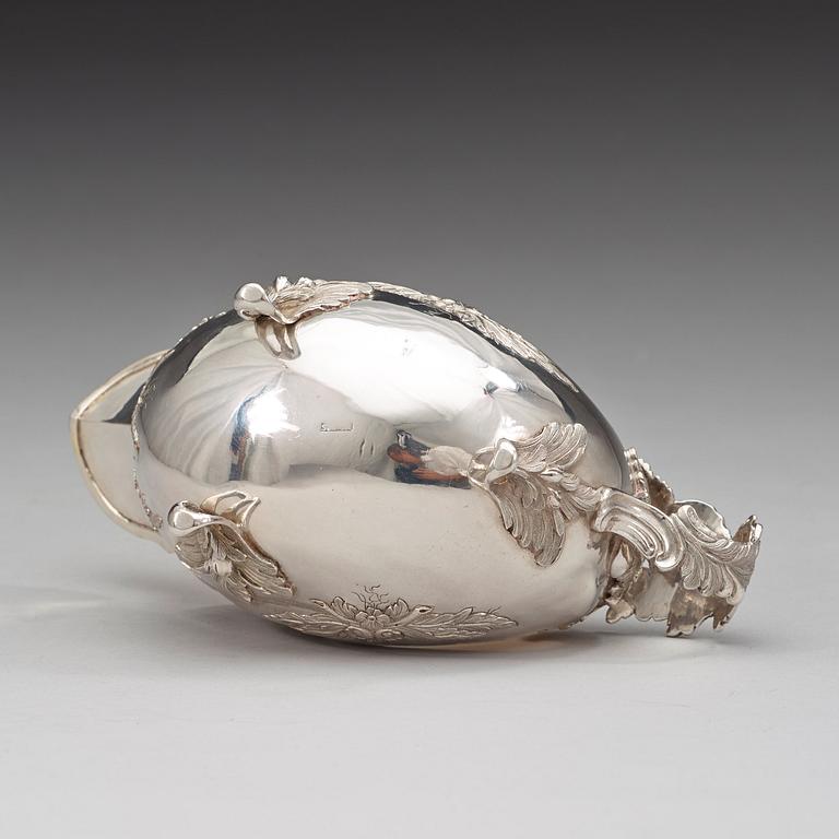 A Swedish 18th century parcel-gilt cream-jug, marks of Fredrik Petersson Ström, Stockholm 1774.