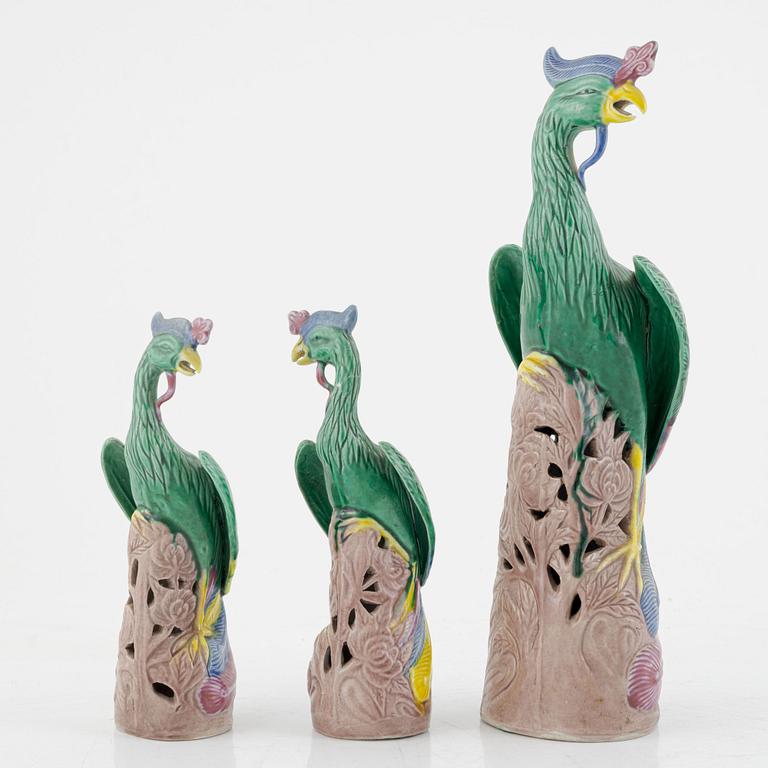 A group of nine Chinese porcelain figures, modern manufacturing.