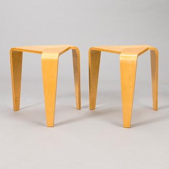 MARKE NISKALA-LUOSTARINEN, a pair of mid 20th century 'Tabouret' stools for Oy Stockmann Ab, Keravan puusepäntehdas.