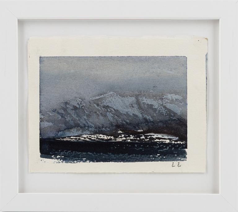 Lars Lerin, akvarell, signerad LL.