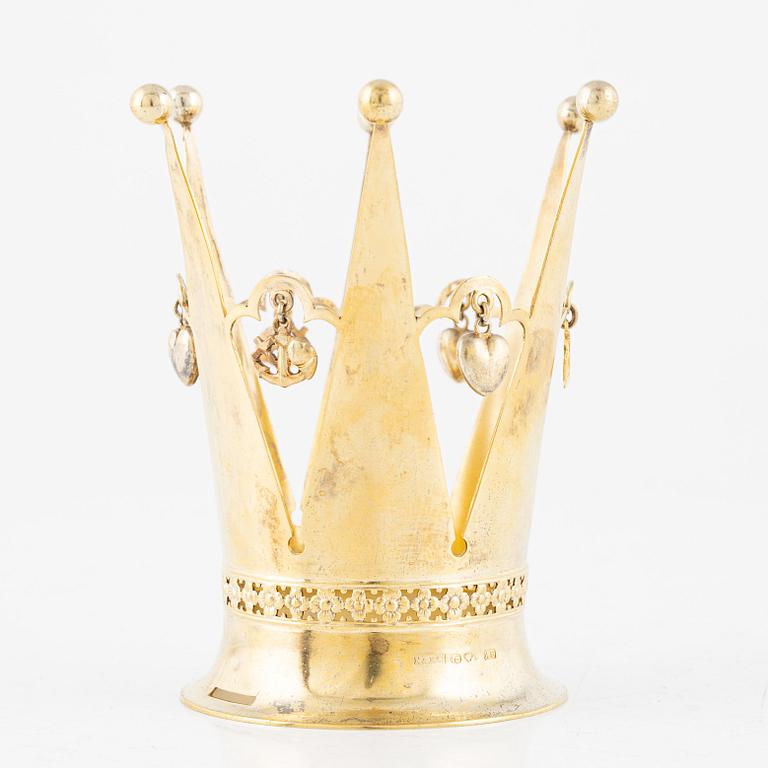 A Swedish Silver-Gilt Bridal Crown, mark of K&E Carlson, Gothenburg 1951.