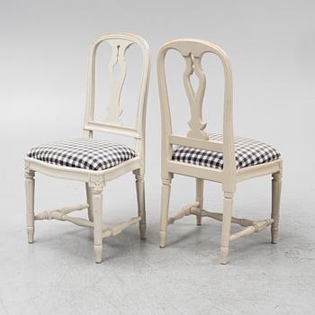 A set of eight Gustavian style 'Hallunda' chairs from Ikea, 1990s.