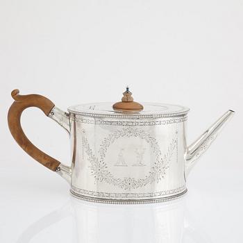 An English Silver Teapot, mark of George Angell & Co, London 1863.