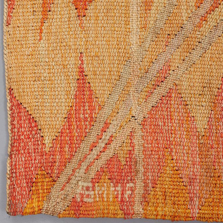Barbro Nilsson, VÄVD TAPET, "Linjenät - Elektriska linjenätet", gobelängvariant, ca 244,5 x 109,5 cm, signerad AB MMF BN.