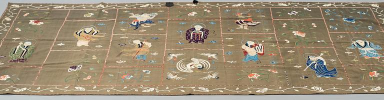 A Chinese silk embroidery, late Qing dynasty, 19th Century.