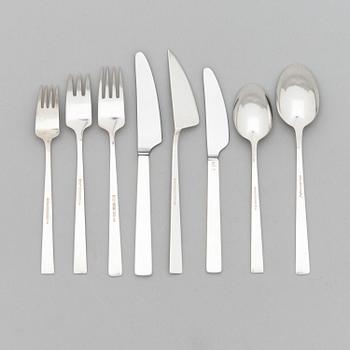 Bertel Gardberg, A 96-piece set of "Birgitta" silver cutlery, marked BG, Hopeatehdas oy, Helsinki 1956-64.