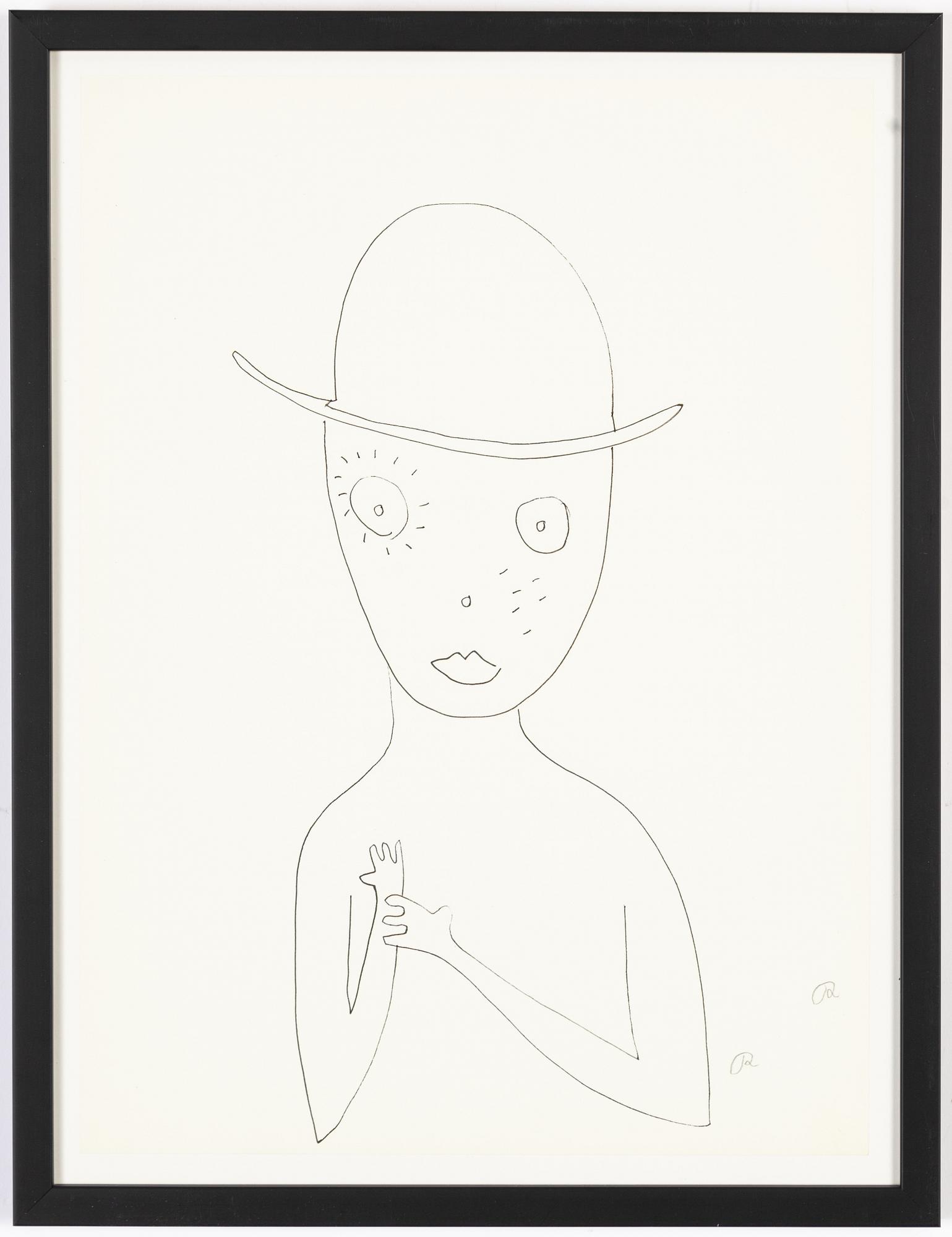 Roger Risberg, indian ink drawing, signed. Executed in 2008.