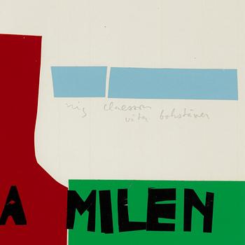 Stig Claesson, rejected cover for the book "Den extra milen".